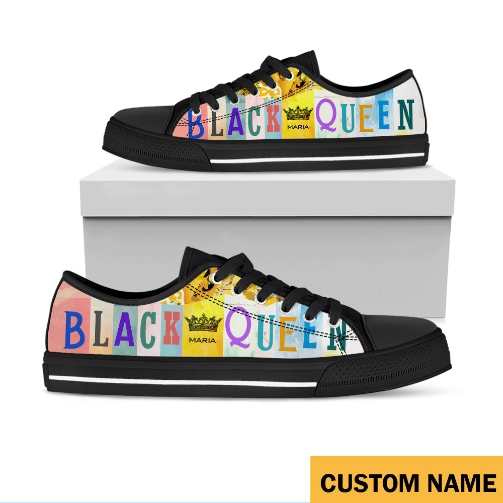 Personalized Shoes- Black Queen Low Top – Phght0271