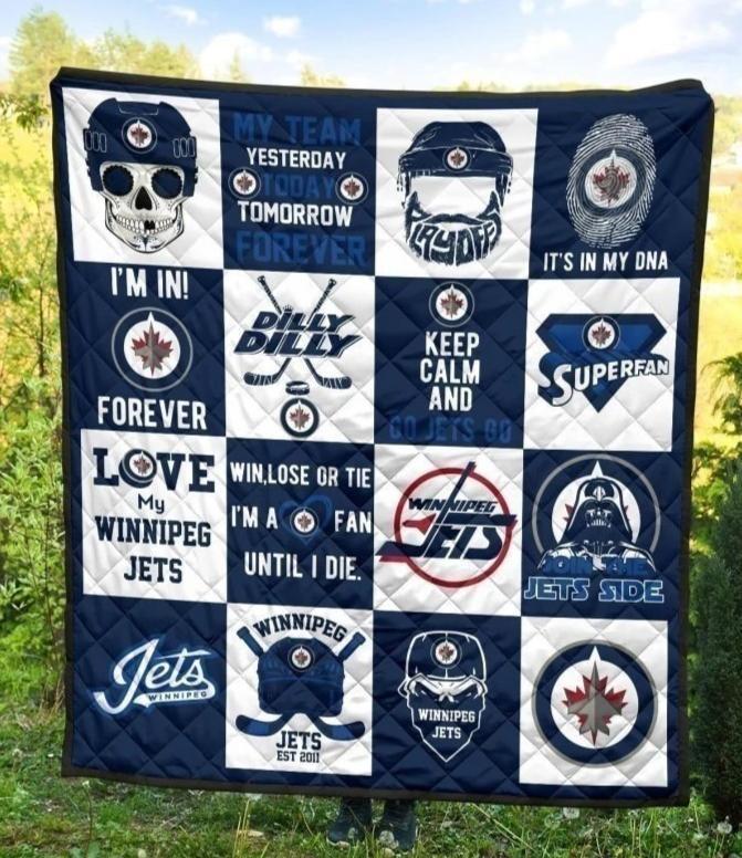 My Team Winnipeg Jets Quilt Blanket Hockey Fan Gift Idea