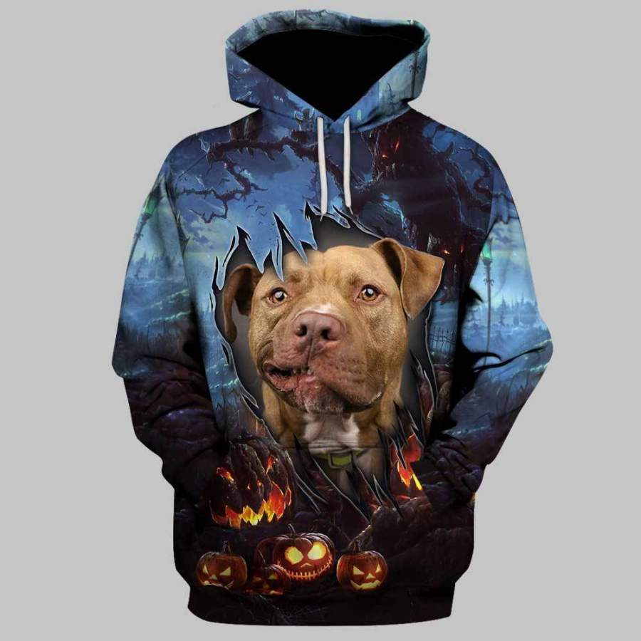 Pit Bull Halloween 3D Full Printing Hoodie Limited Edition
