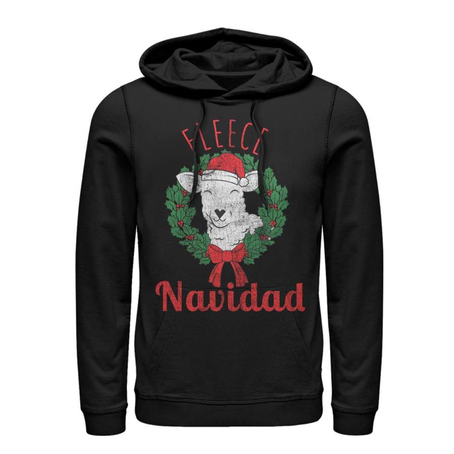 CHIN UP Women’s Christmas Fleece Navidad  Lightweight Hoodie Black