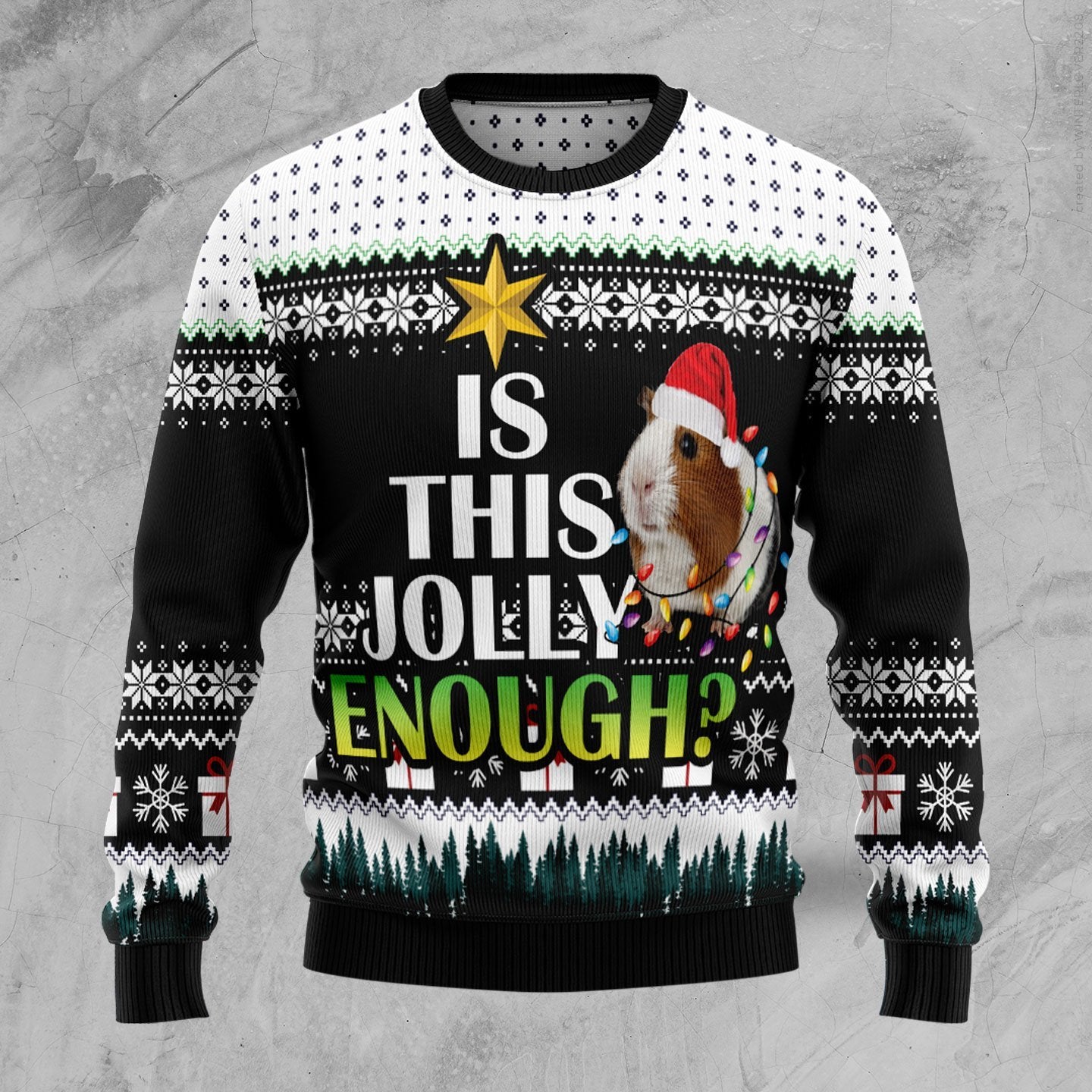 Is It Jolly Enough Guinea Pig Ugly Christmas Sweater | For Men & Women | Adult | Us5941