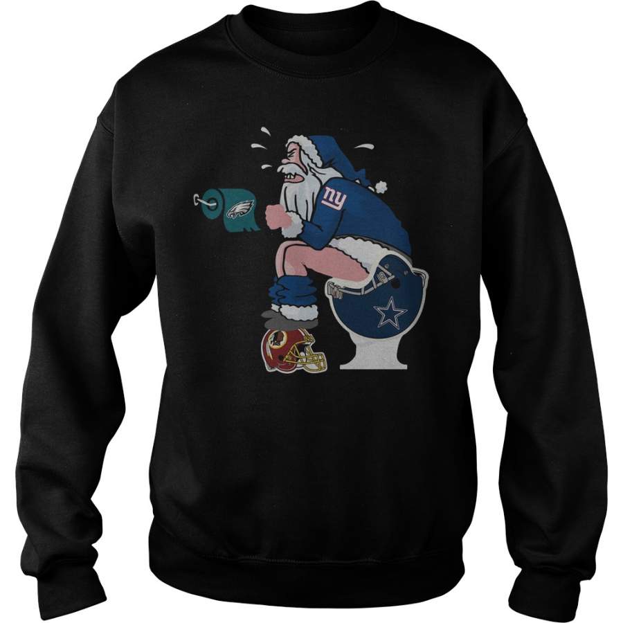 New York Giants santa Claus make shit toilet Sweatshirt