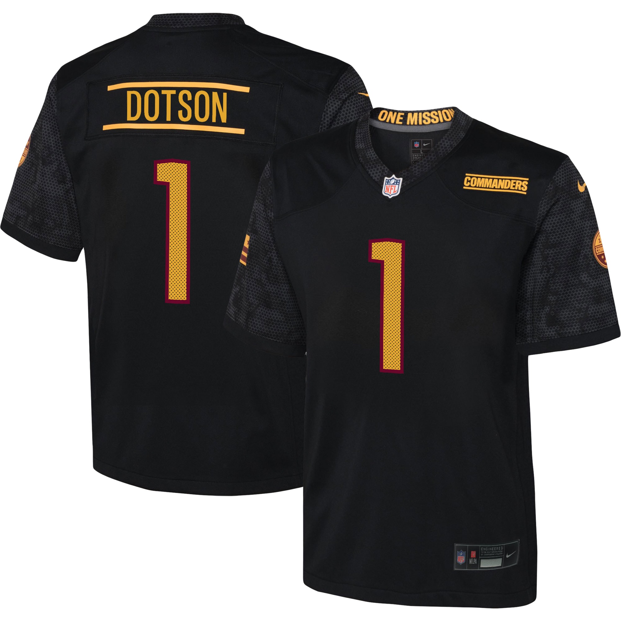 Youth Washington Commanders Jahan Dotson Black Game Jersey