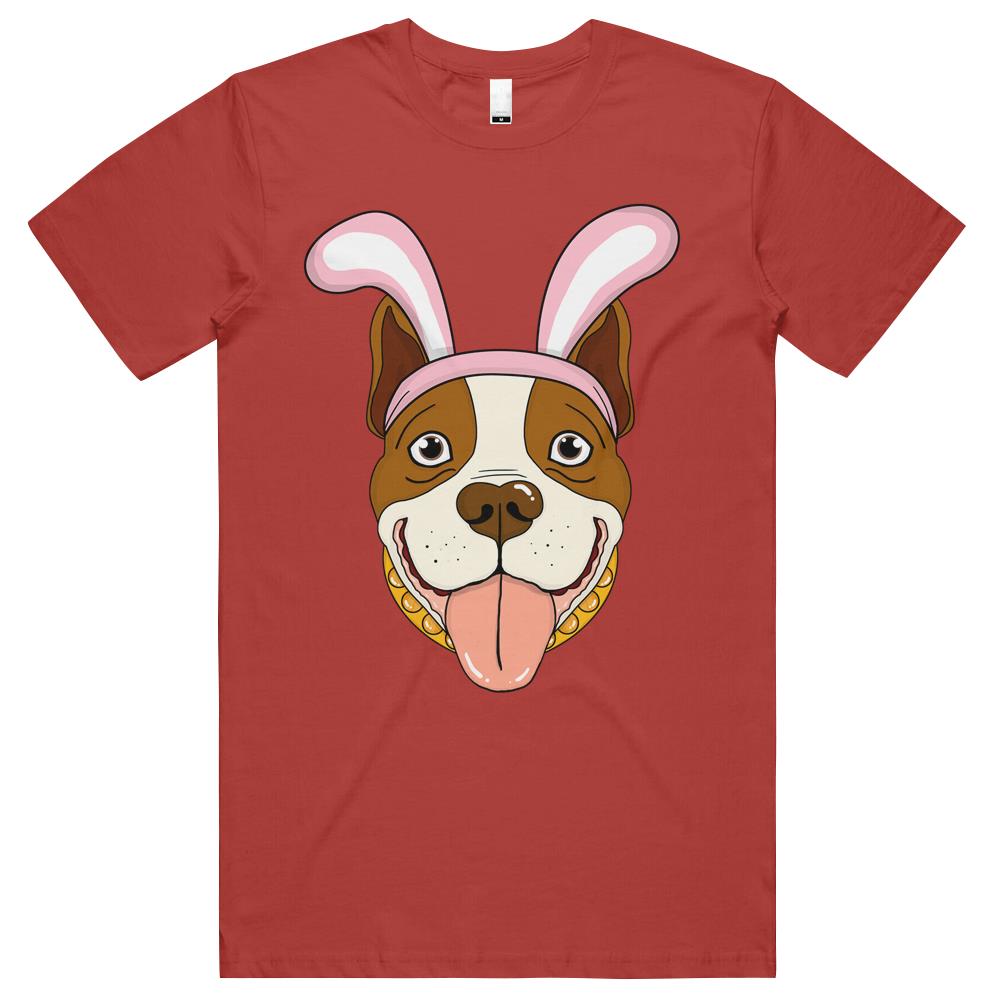 Cute Easter Pitbull Dog Bunny Ears Rabbit T Shirts