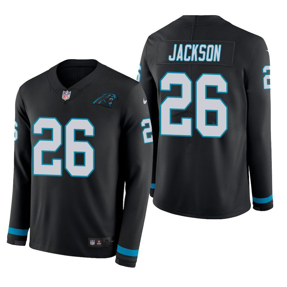 Carolina Panthers Donte Jackson Therma Long Sleeve Mens Jersey Black