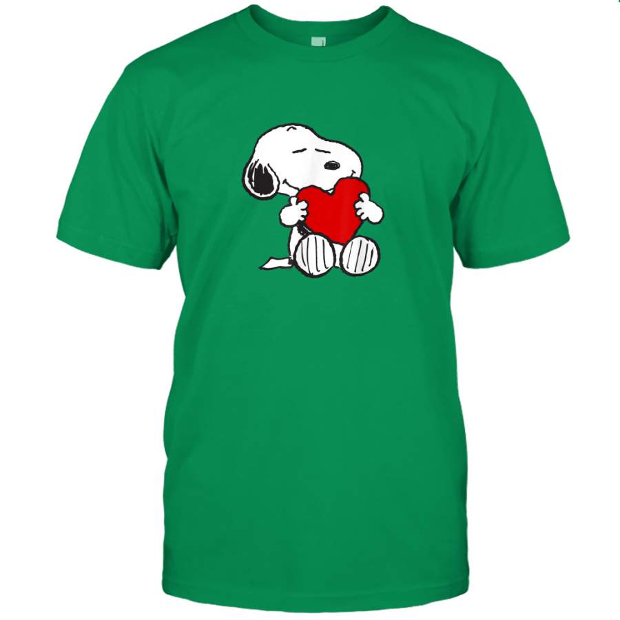 Peanuts Valentine Snoopy Hugging Heart Tshirt
