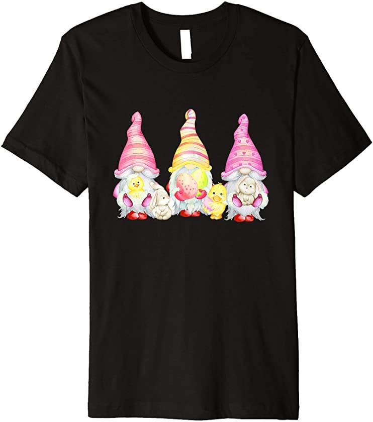 3 Cute Easter Gnomes Bunny Ears Rabbit Easter Egg Premium T-Shirt