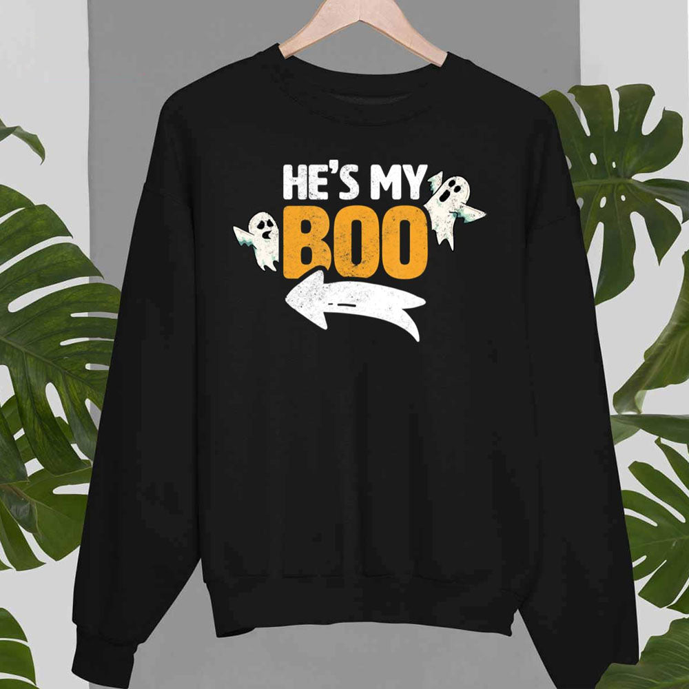 Boo Cute Matching Couple Halloween Sweatshirt All Over Print Sweatshirt For Women Sweatshirt For Men