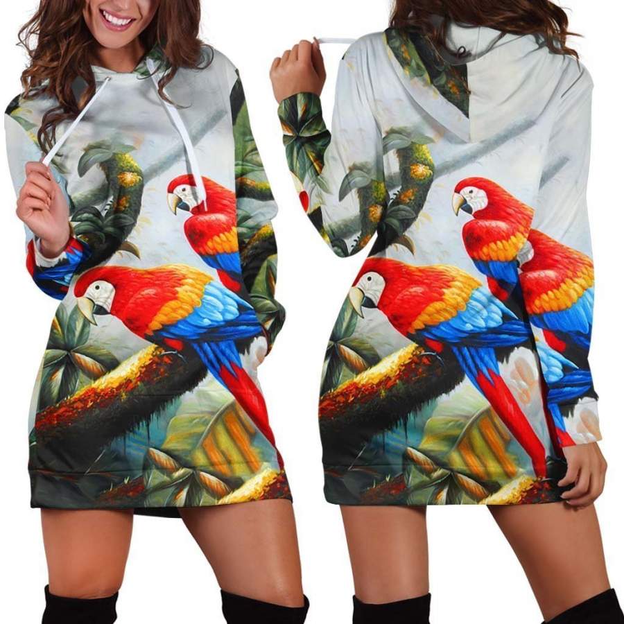 3D Printed Parrots Tops 1150 Hoodie dress