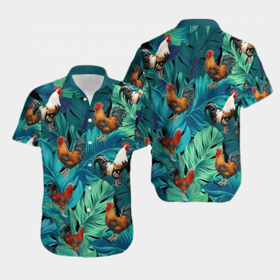 Rooster Chicken Tropical Hawaii Shirt Ha62053