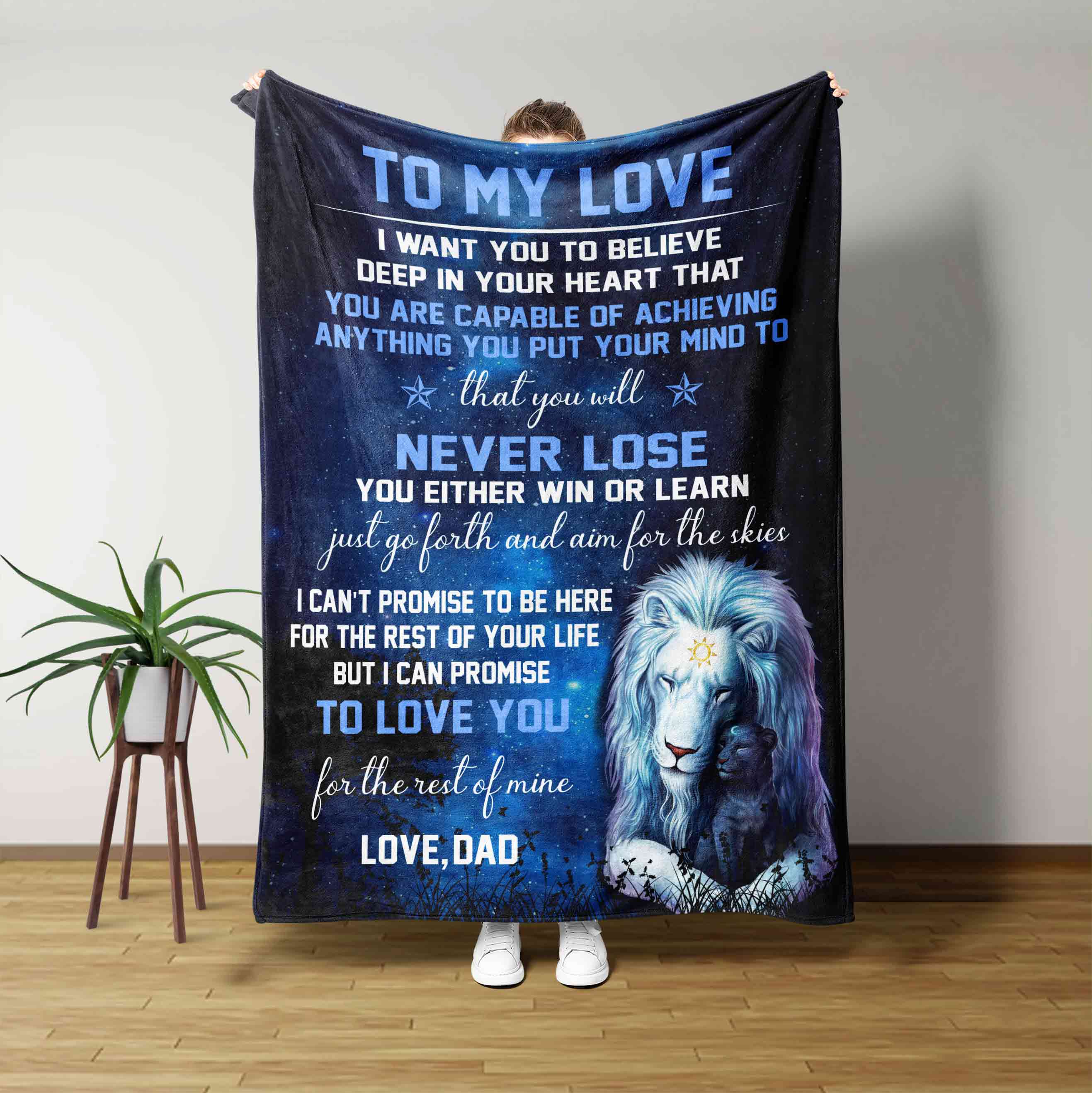 To My Love Blanket, Lion Blanket, Custom Name Blanket, Family Blanket, Blanket For Gift