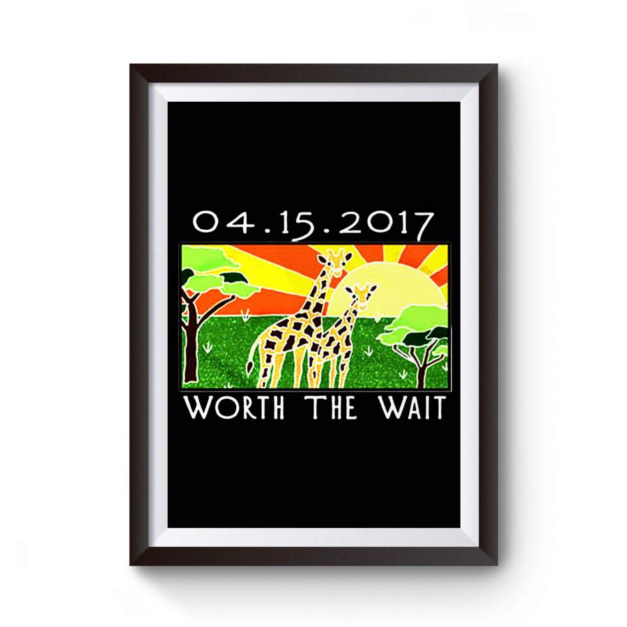 April The Giraffe Graphic Design Vintage Funny Unique Gift Ideas Animal Tumblr Worth The Wait Poster