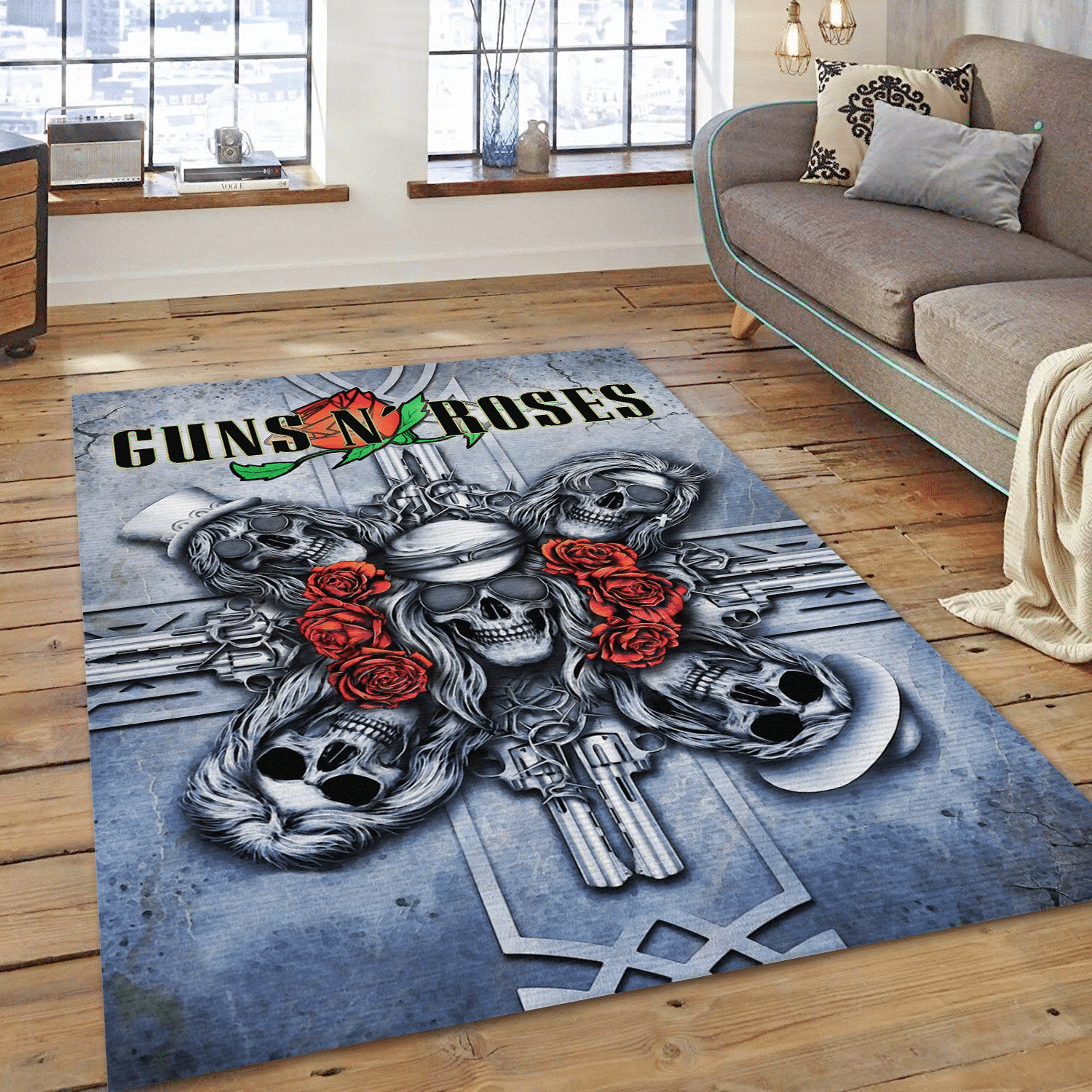 Guns N Roses Skull 1 Music Area Rug For Christmas, Living Room  Rug – Christmas Gift Us Decor