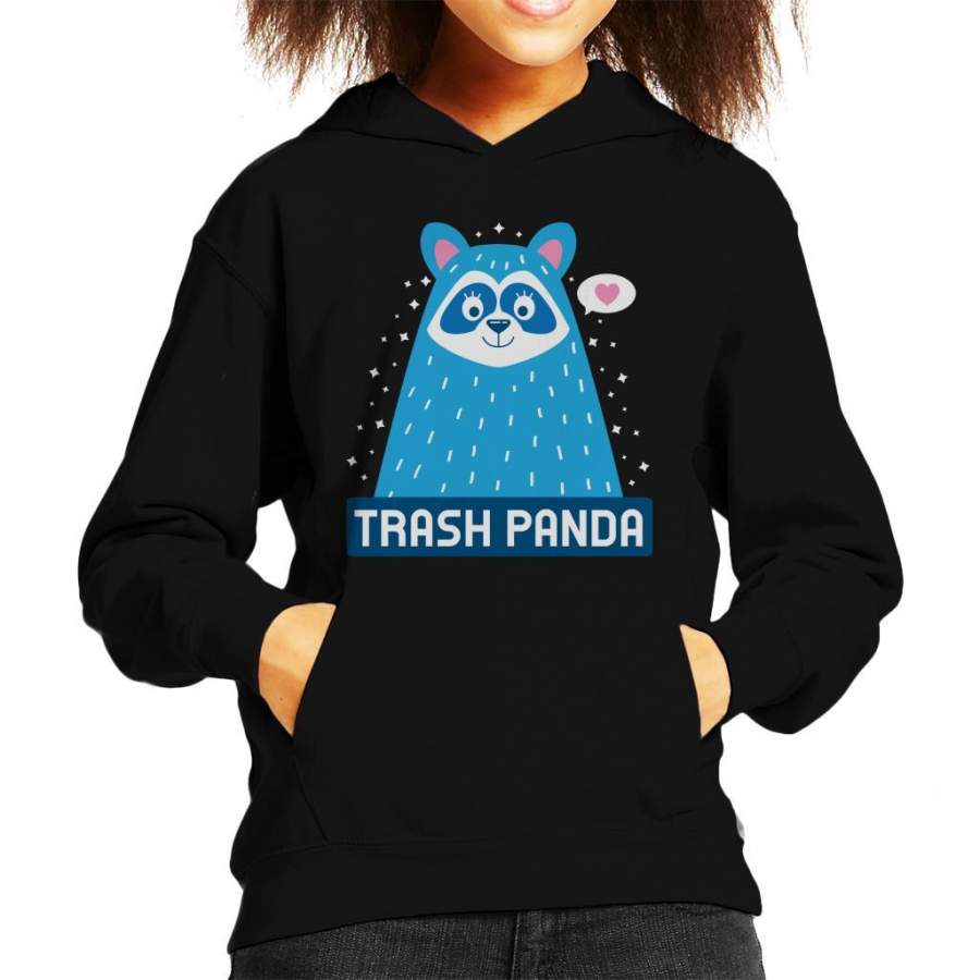 Trash Panda Cute Raccoon Kid’s Hooded Sweatshirt