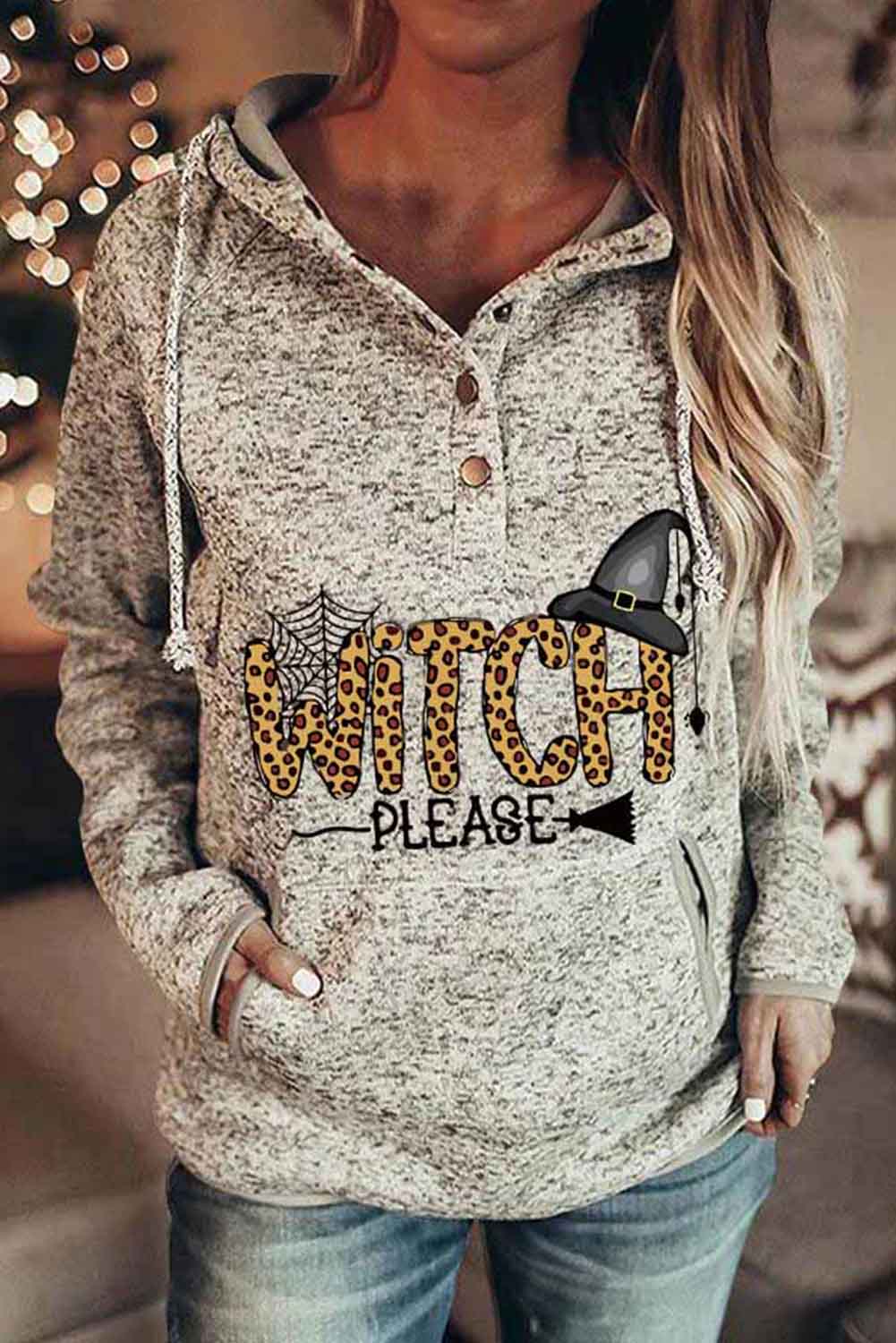 Women’S Hoodies Leopard Letter Print Hoodie