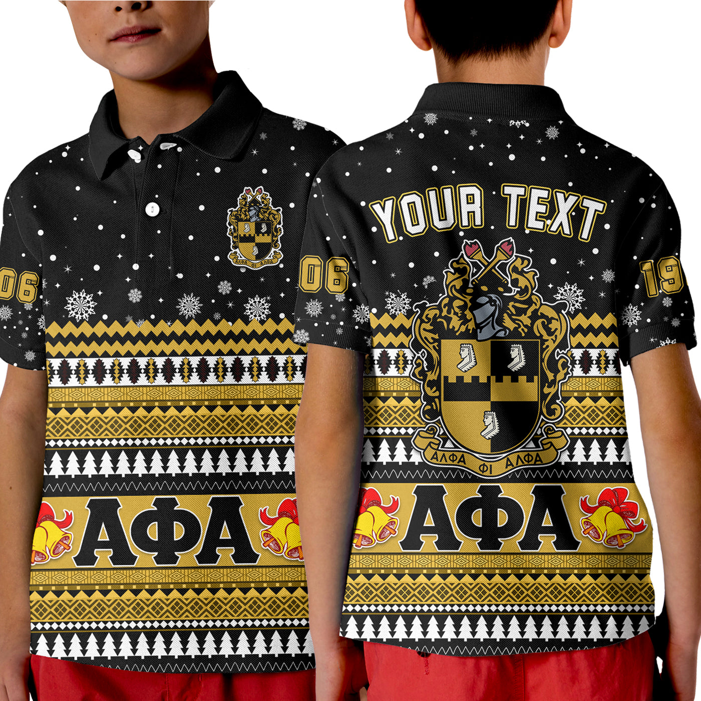 (Custom Personalised) Alpha Phi Alpha Christmas Polo Shirt Kid African Pattern Lt13