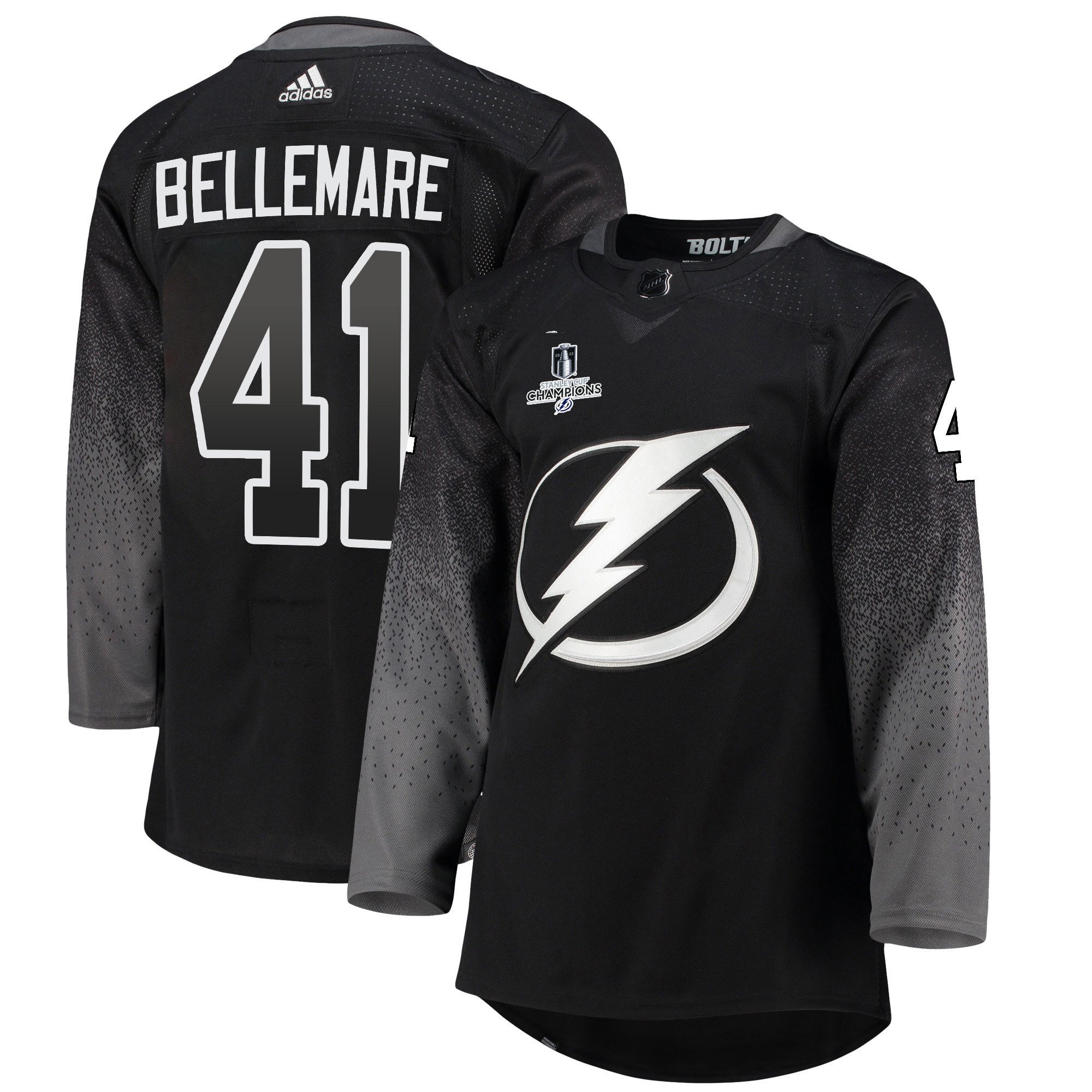 Tampa Bay Lightning Pierre-Edouard Bellemare 41 Alternate 2022 Stanley Cup Champions Breakaway Men Jersey – Black