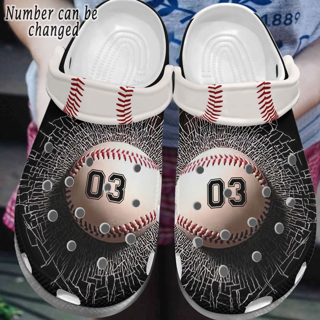 Baseball Personalized Clog, Custom Name, Text, Color, Number Fashion Style For Women, Men, Kid, Print 3D Baseball Breaking Ball