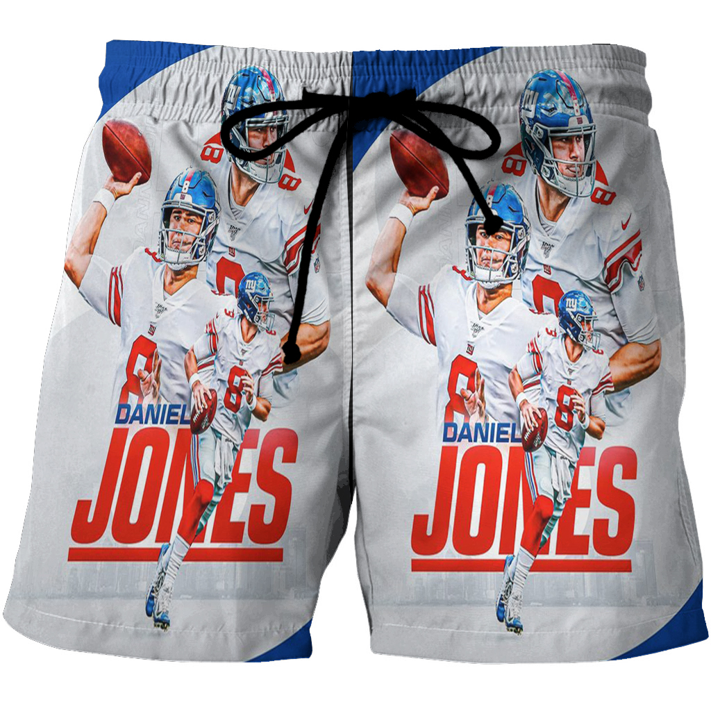 New York Giants Daniel Jones4 3D All Over Print Summer Beach Hawaiian Short