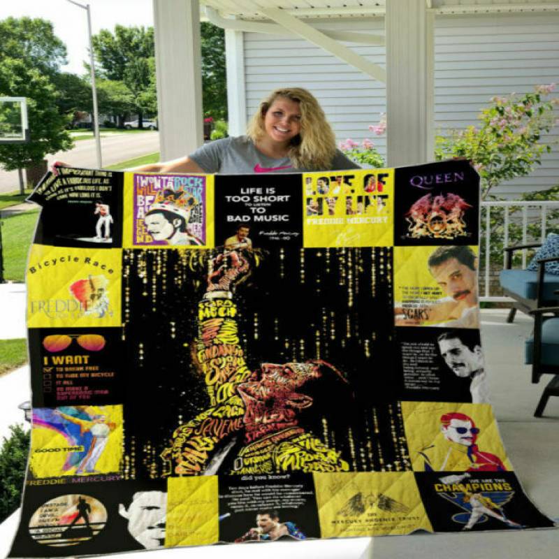 homesweetqult – Freddie Mercury T-Shirt sherpa blanket, 50×60, 60×80 hsb31285