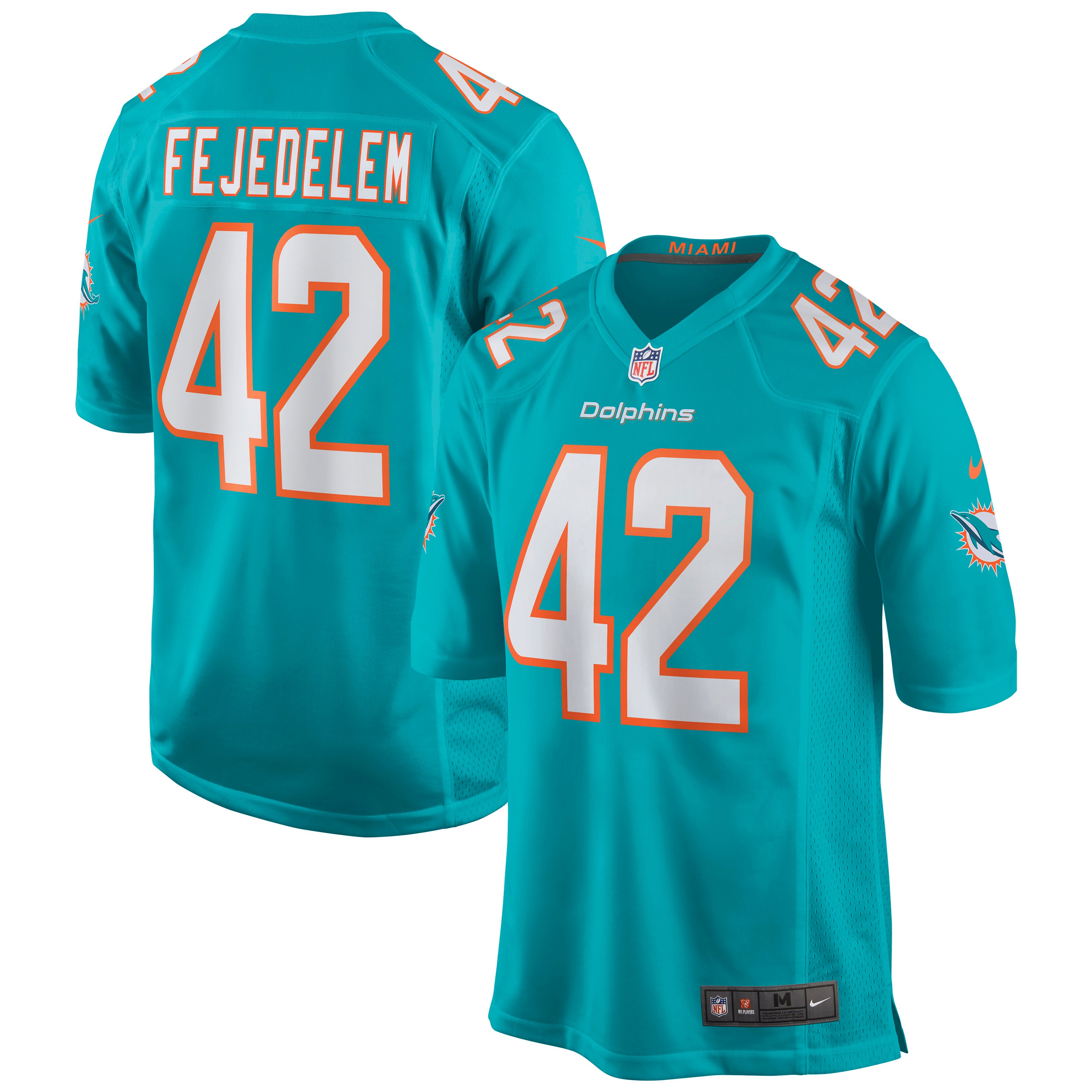 Men’s Miami Dolphins Clayton Fejedelem Aqua Game Jersey