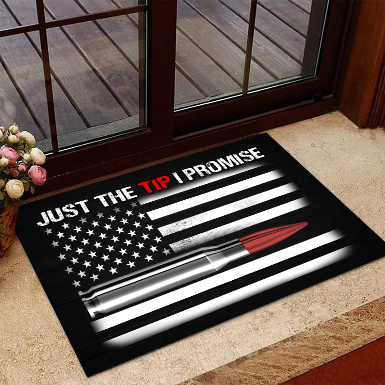 Veteran Welcome Rug, Veteran Doormat, Just The Tip I Promise American Flag Doormat