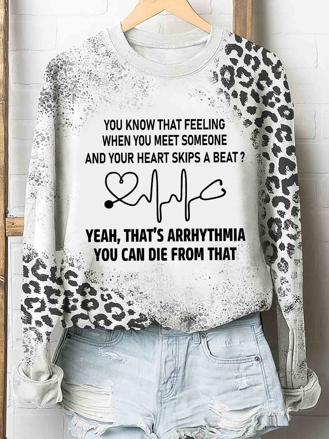 When You Meet Someone Heart Skips A Beat Tshirt 3D Hoodie – Leopard Funny Shirt All Over Print For Friends