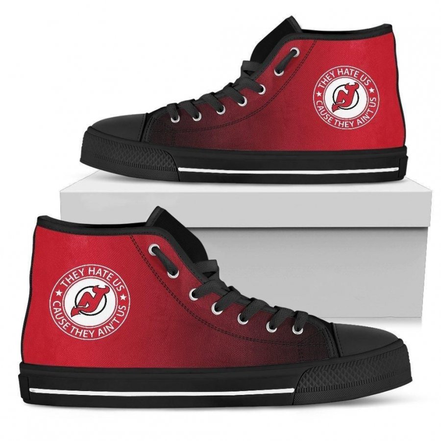 Cool They Hate Us Cause They Ain't Us New Jersey Devils High Top Shoes