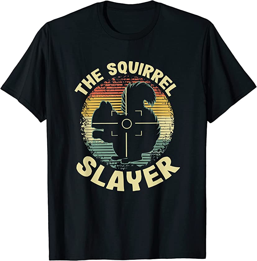 Vintage Sunset Retro Style Squirrel Hunting Squirrel Slayer T-Shirt