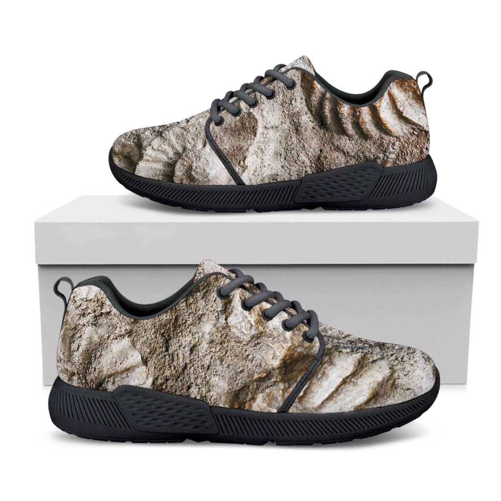 Ammonoidea Fossil Print Black Athletic Shoes