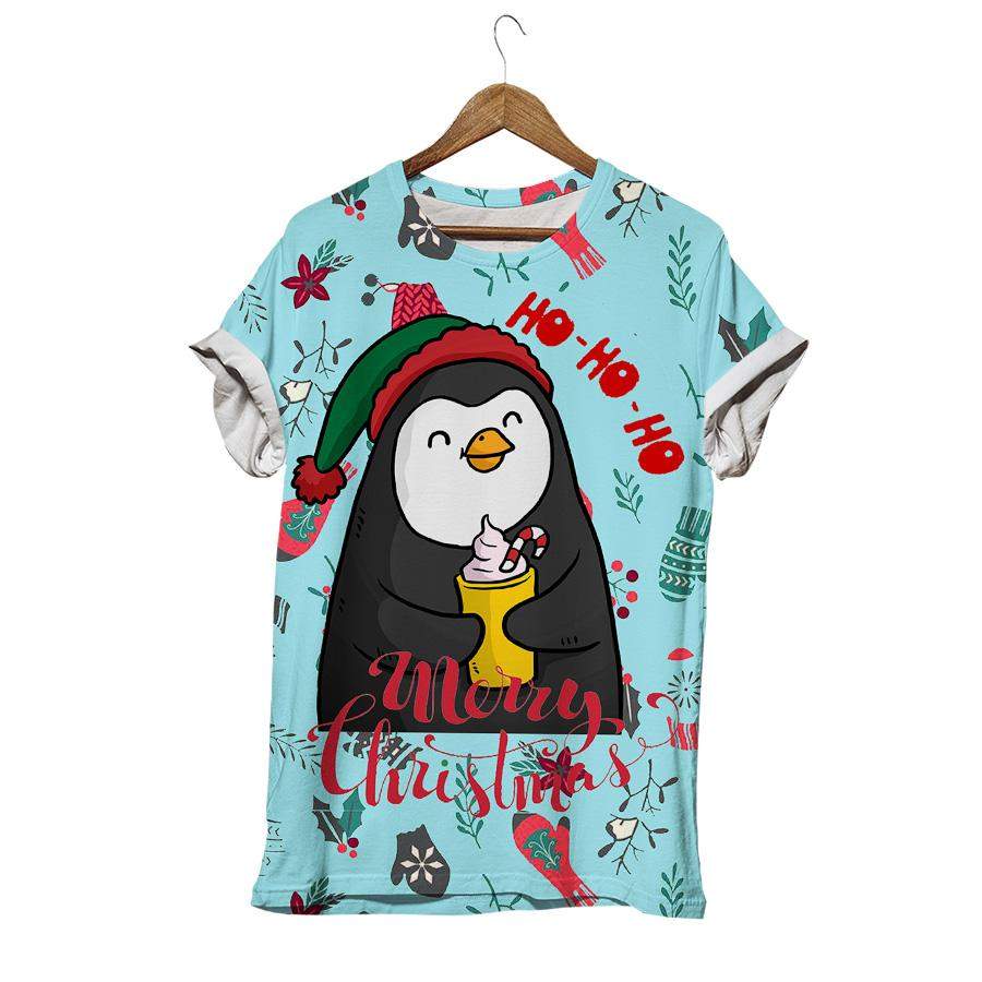 Christmas Ho Ho Ho Funny Smile Penguins T-shirt