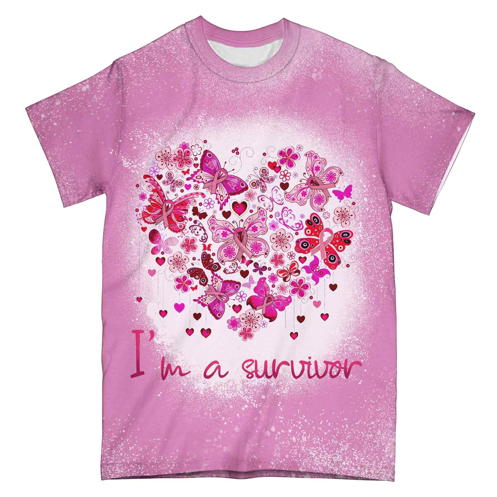 Breast Cancer Awareness Butterfly Heart Ez01 3103 All Over T-Shirt