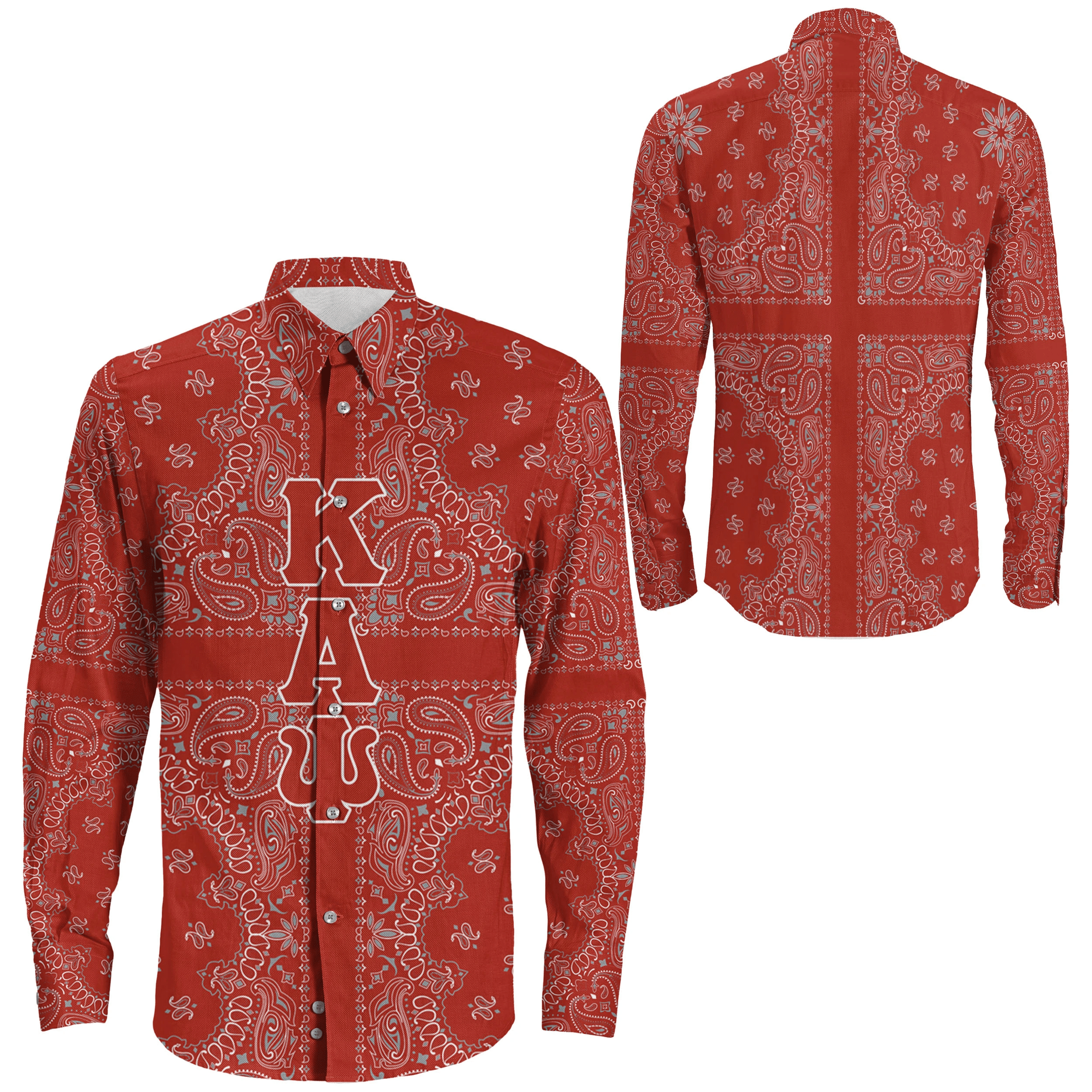 Wonderprint Shirt Kappa Alpha Psi Paisley Style Long Sleeve Button Shirt Lt10