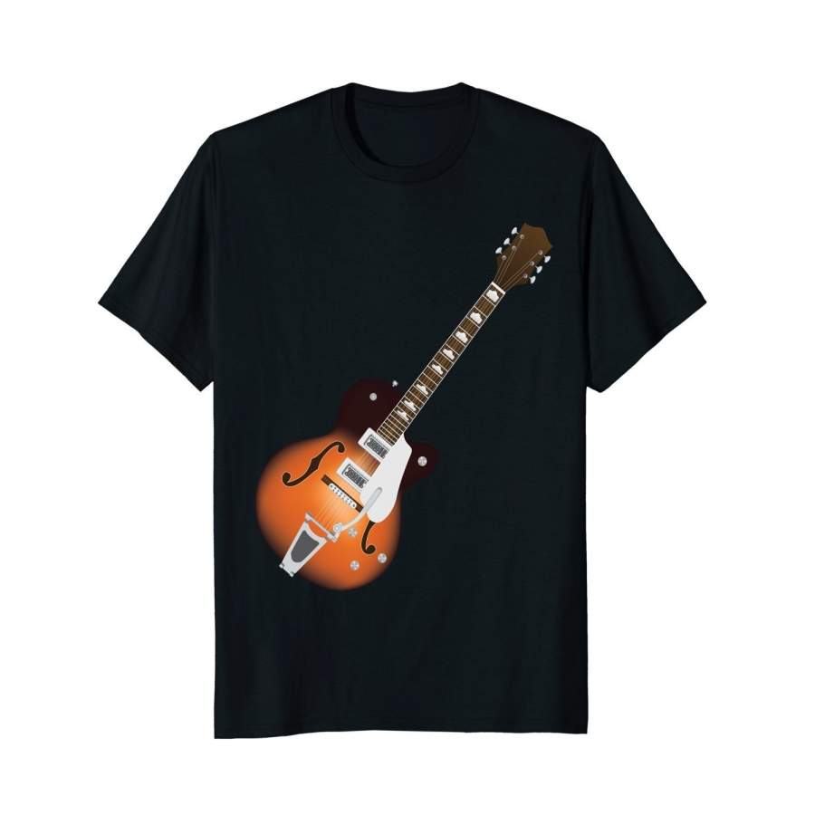 Acoustic Wood Guitar Shirt For Men Cotton T-Shirt Sports T-Shirt