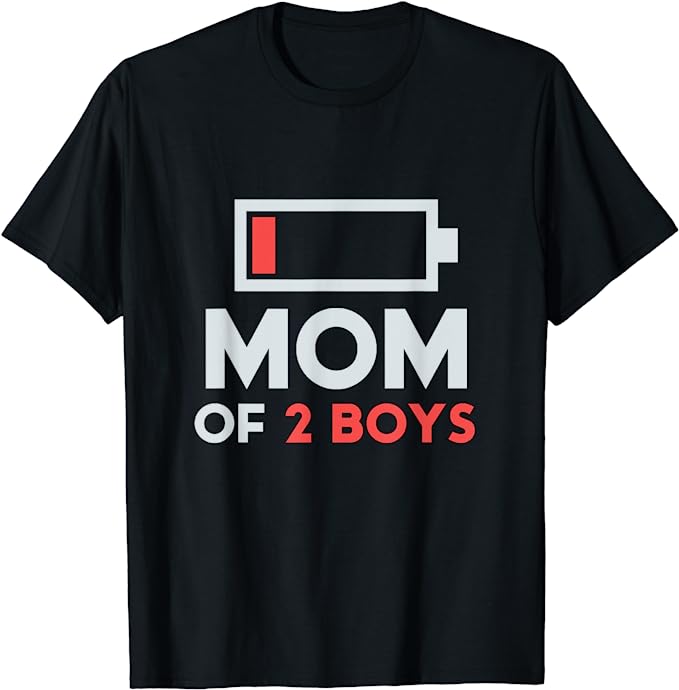 Nancistore – Mom Of 2 Boys Shirt Gift From Son Mothers Day Birthday Women T-Shirt