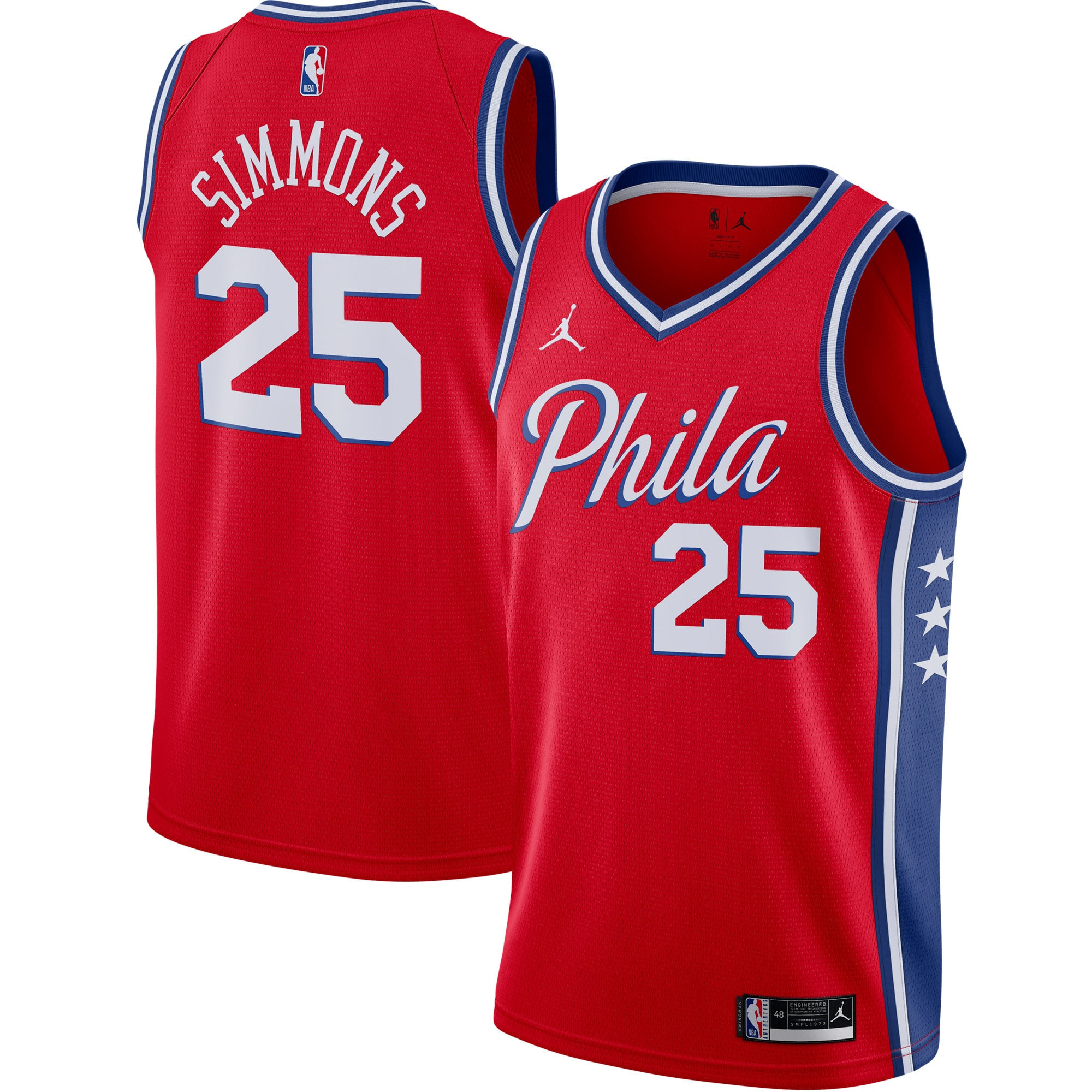 Ben Simmons Philadelphia 76ers Jordan Brand 2020/21 Swingman Jersey – Statement Edition – Red NBA