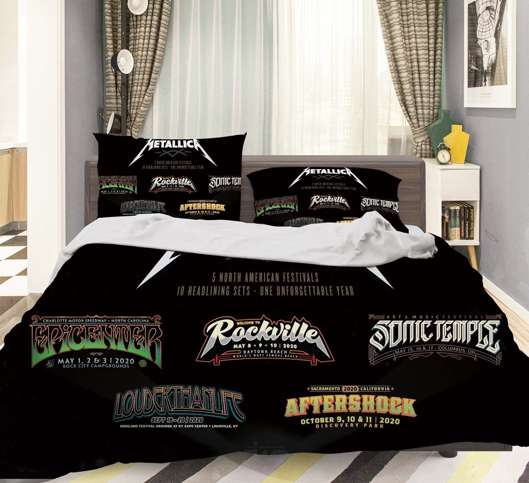 3D Metallica Rock Band Quilt Cover Set Bedding Set Pillowcases 29