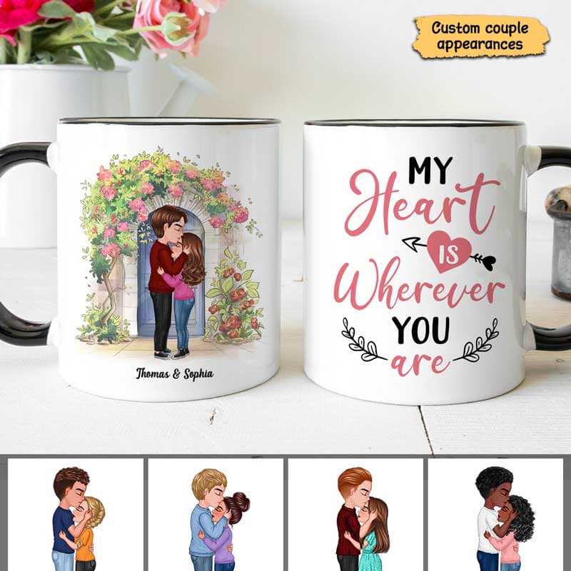 My Heart Is Where You Are Couple Gift Personalized Mug