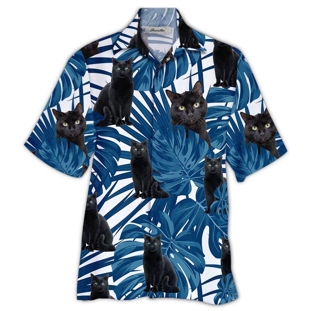 Black Cats Blue Unique Design Unisex Hawaii Shirt For Men And Women Ha95381