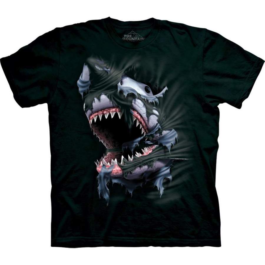 Shark Biting Through T-Shirt