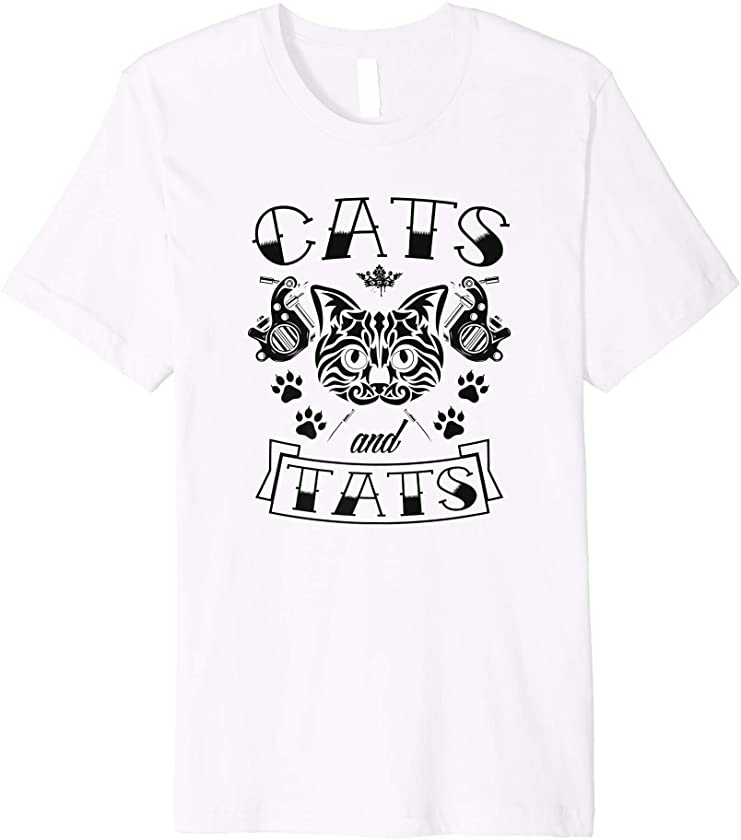 Cats And Tats Cute Kitten Ink Tattoo Gun Tattoo Artist Gift Premium T-Shirt