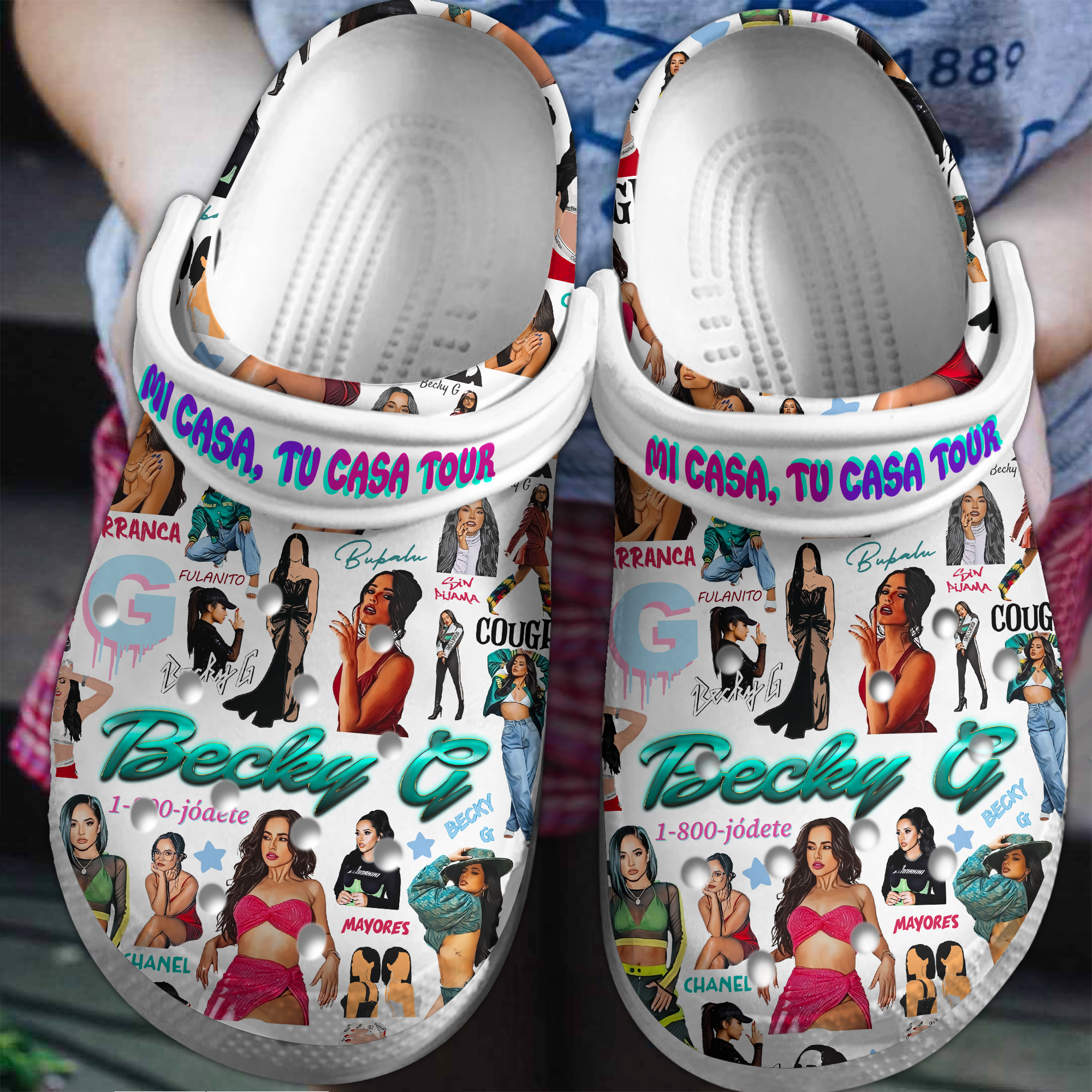 Becky G Music Crocs Crocband Clogs Shoes Comfortable For Men Women and Kids