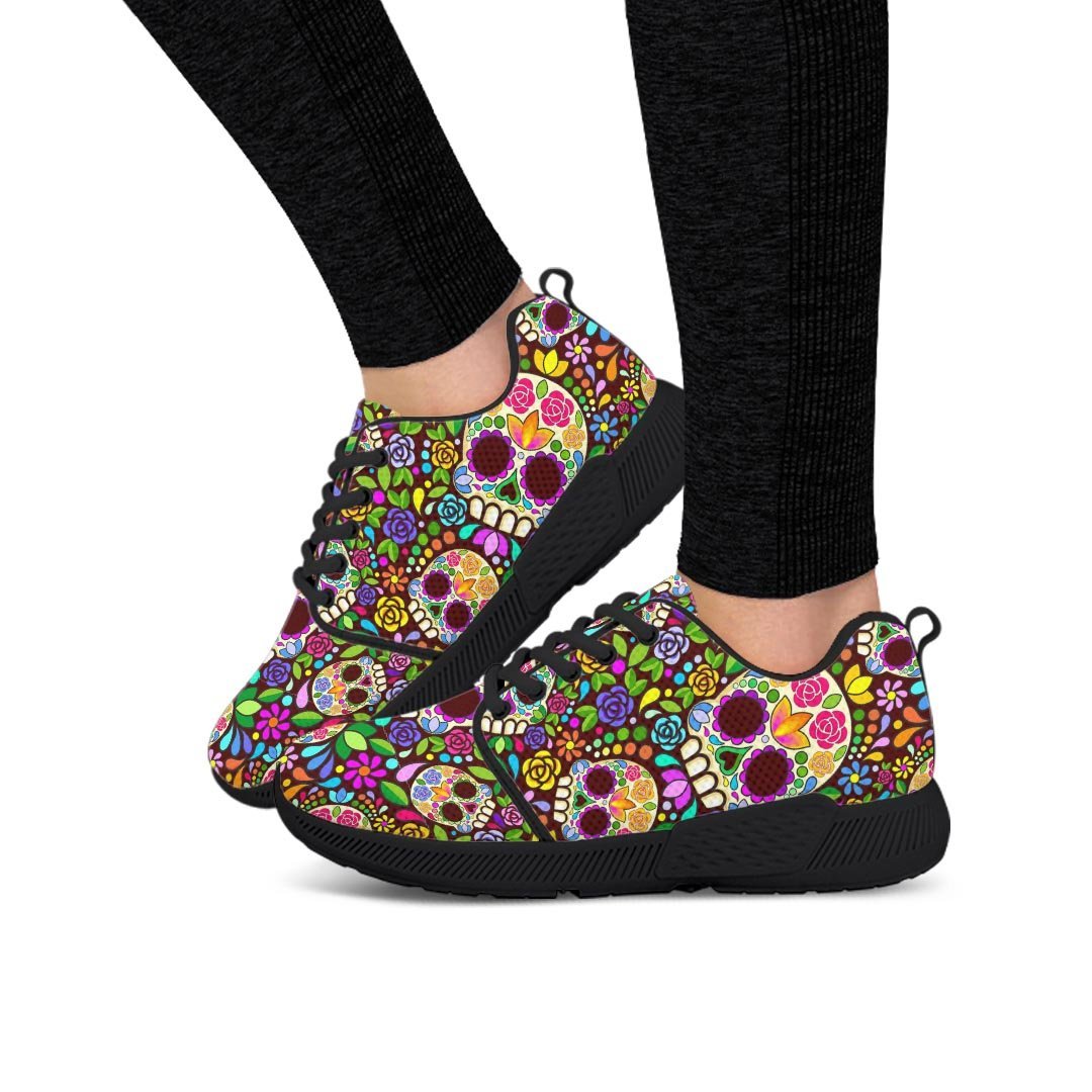 Sugar Skull Mexican Floral Women’S Athletic Shoes