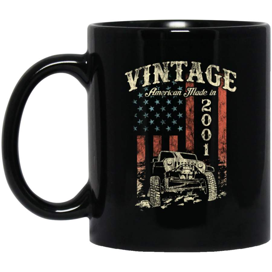 Vintage Made In 2001 Jeep Lover’s Off Road 18th Birthday Coffee Mug