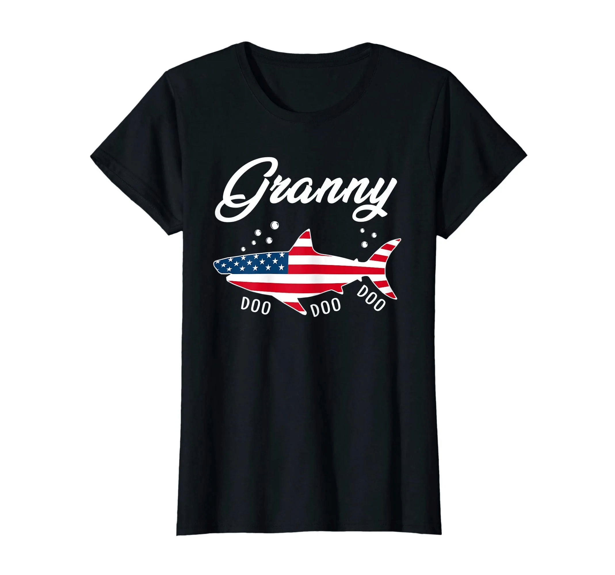 Womens American Flag Granny Shark Tshirt Patriotic 4Th Of July Gift