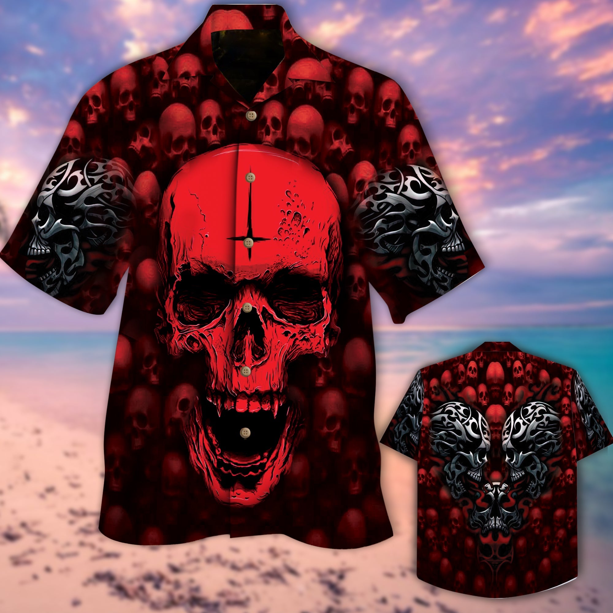 Skull Red Hawaii Lover Hawaii Shirt For Men Women Ha105402