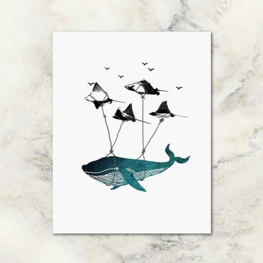 MA1512 – Sea – Flying whale – Poster