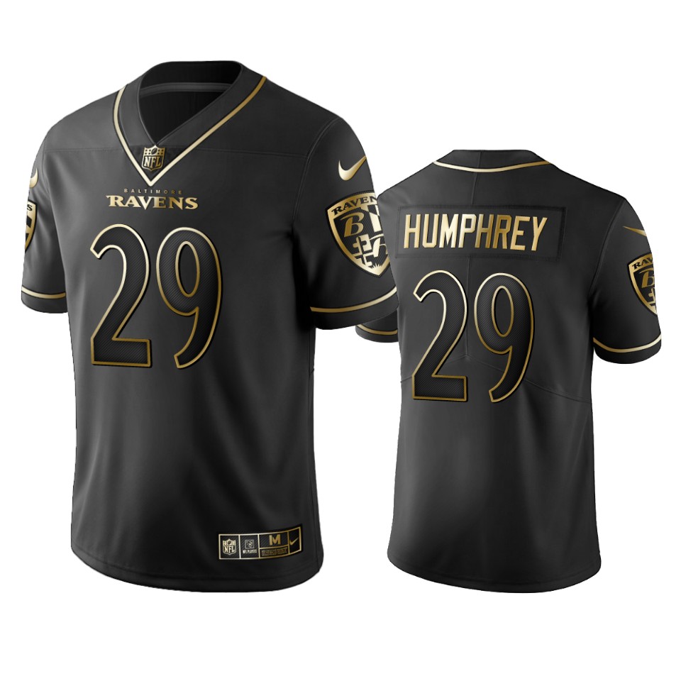 Baltimore Ravens Marlon Humphrey Black Golden Edition 2019 Vapor Untouchable Limited Jersey – Mens