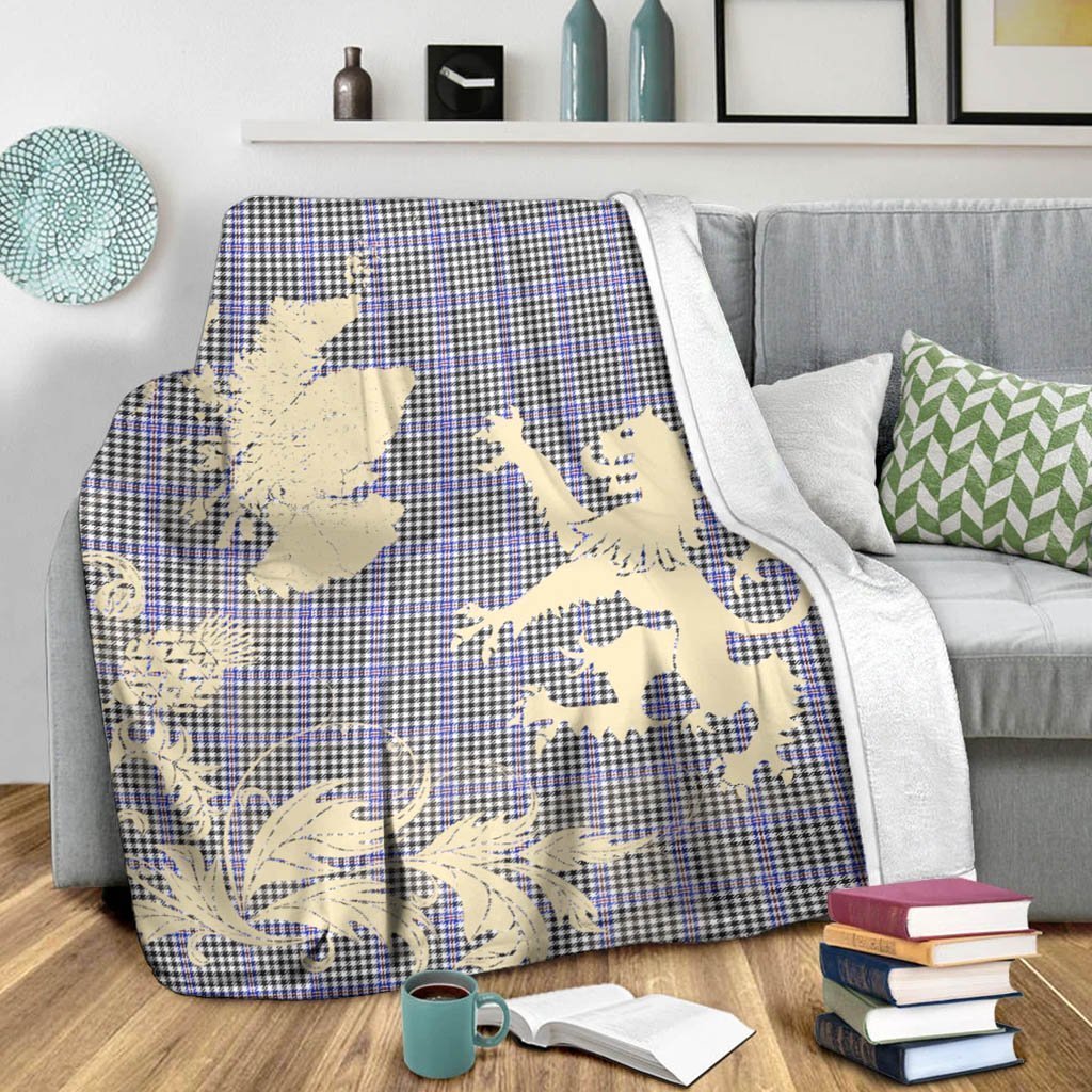 Tartan Blanket Sir Walter Scott Tartan Scotland Lion Thistle Map Plaid Blanket