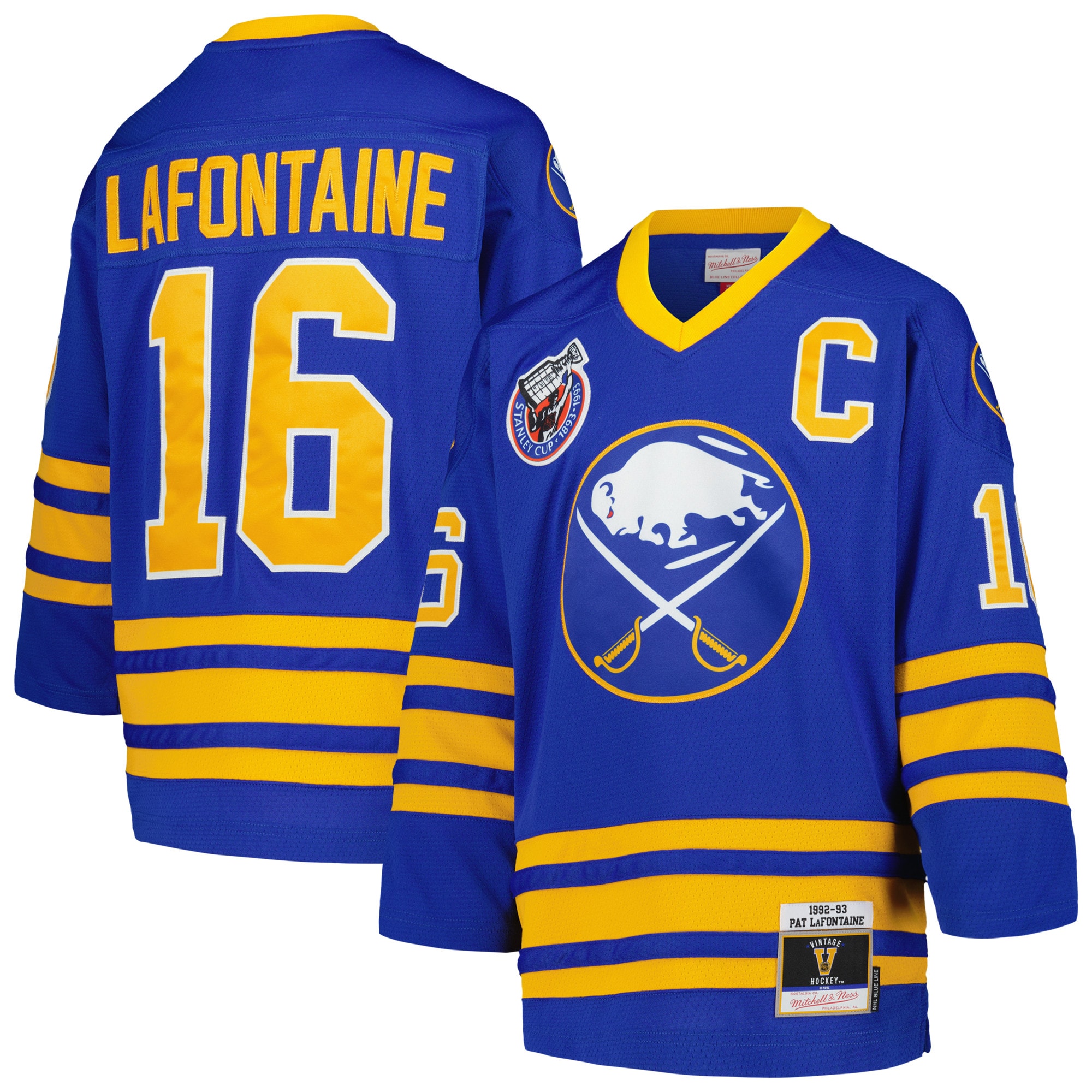 Youth Buffalo Sabres Pat LaFontaine Mitchell & Ness Royal 1992 Blue Line Player Jersey